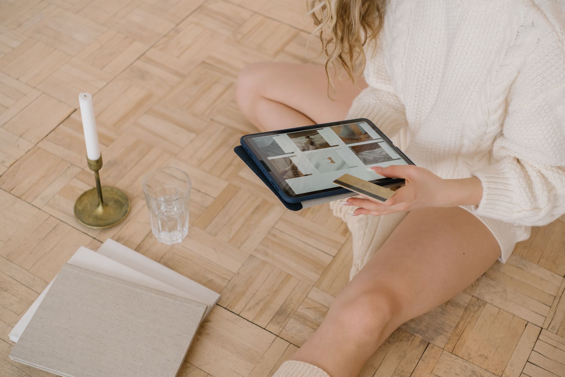 woman browsing online store on a tablet