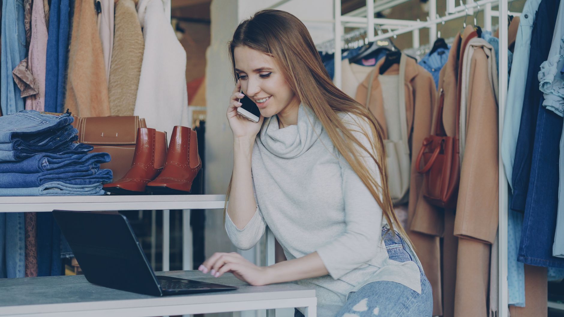 woman using laptop, online shopping, customer satisfaction